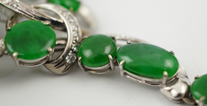 A jadeite and diamond demi-parure, 1960s